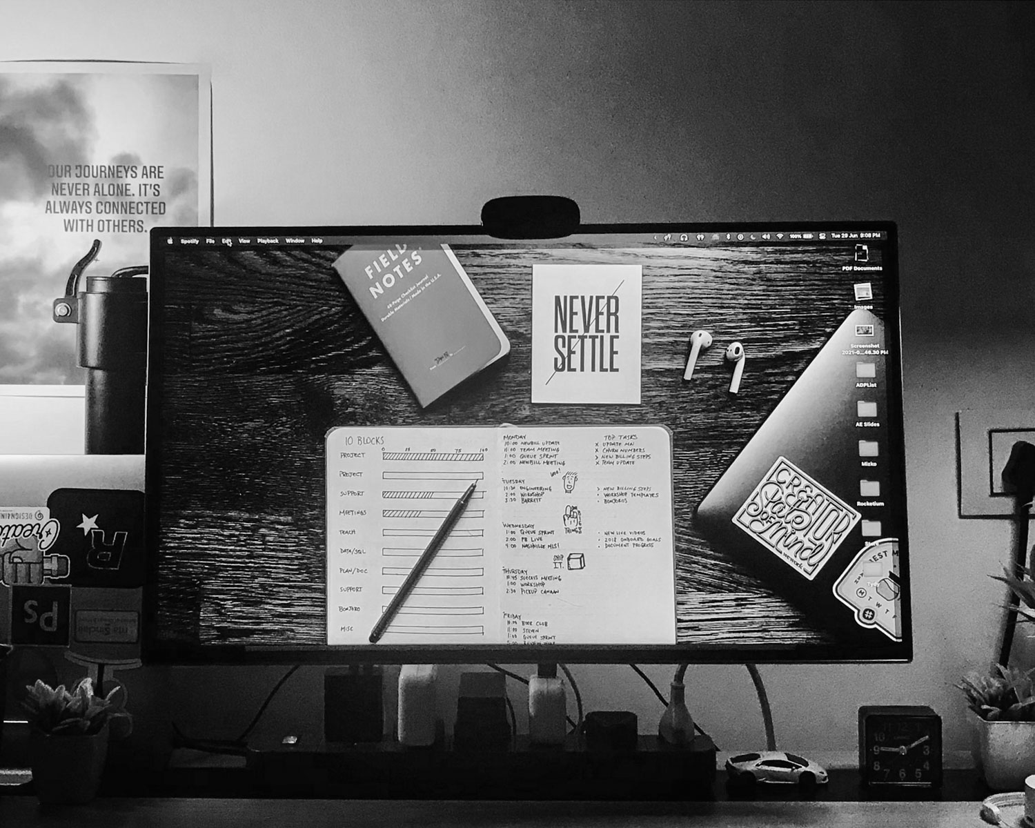 black flat screen computer monitor