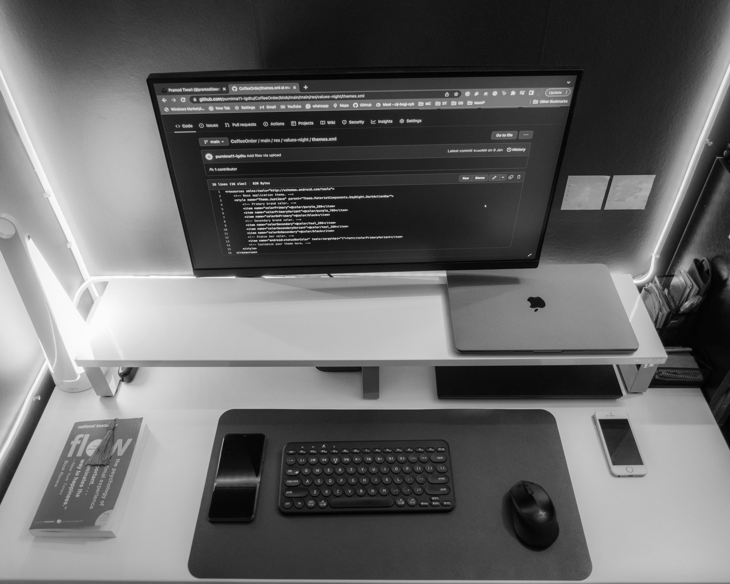a computer on a desk