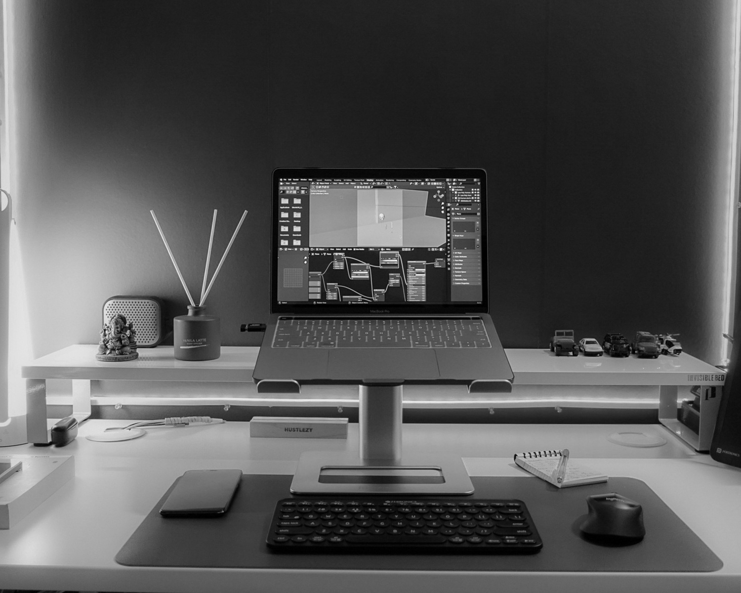 a laptop on a desk