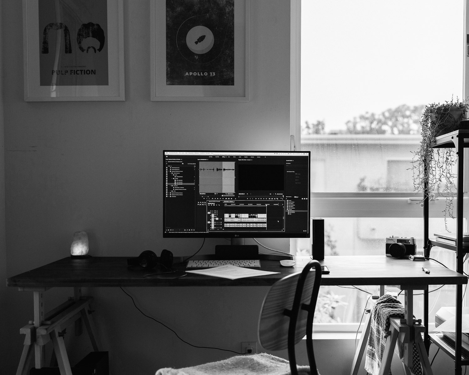 black flat screen monitor with screen turn on