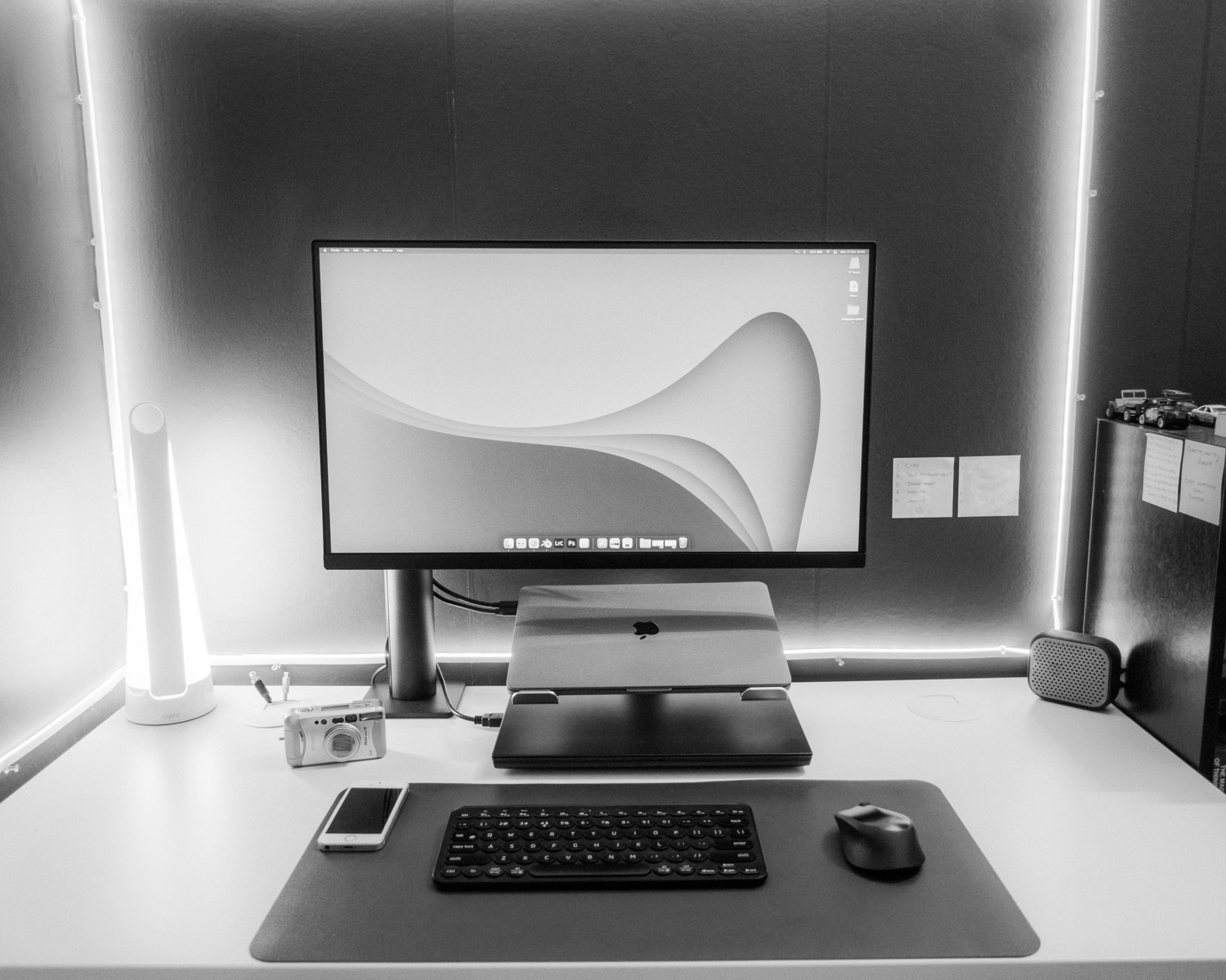 a computer on a desk
