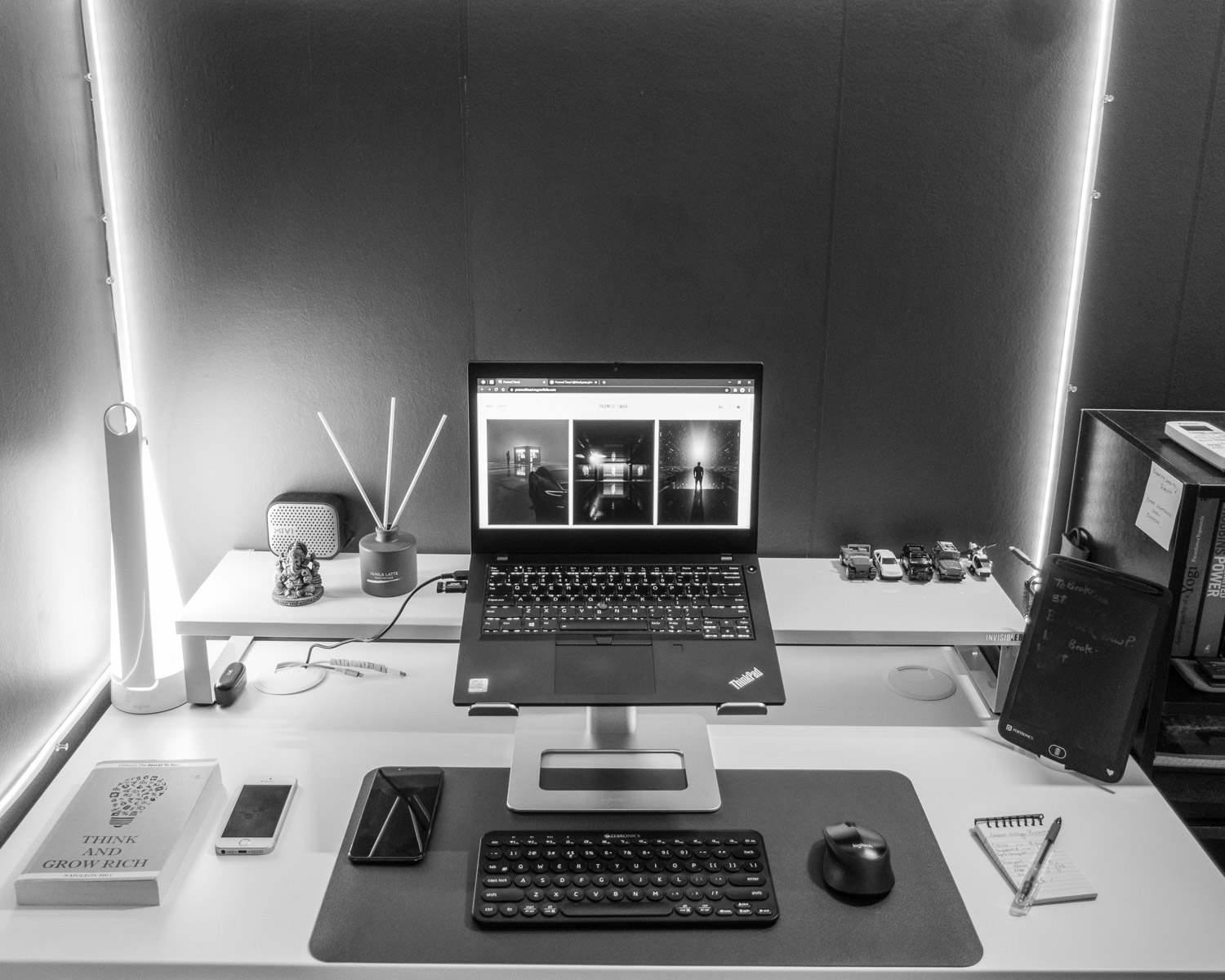 a laptop on a desk
