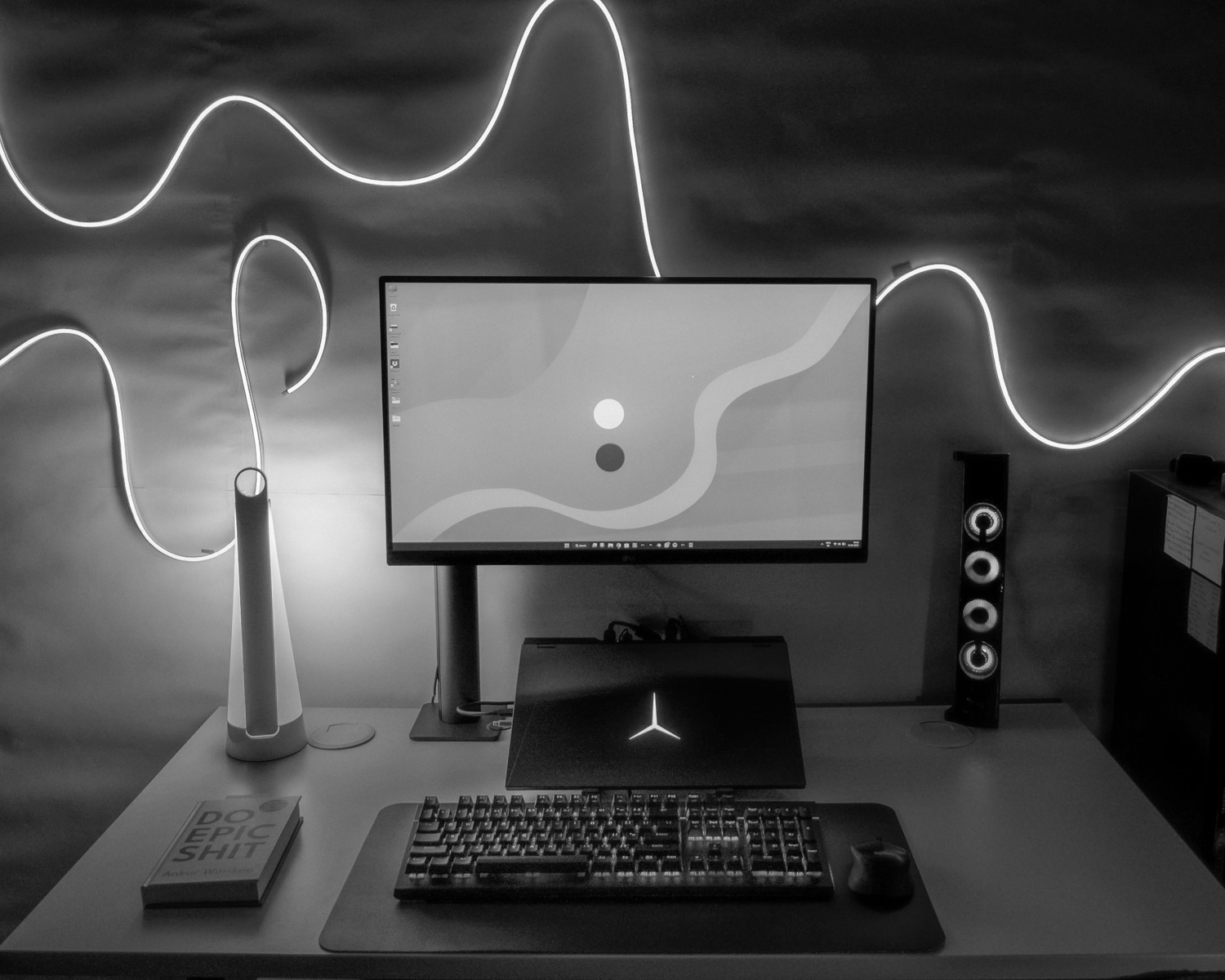 a desktop computer sitting on top of a desk