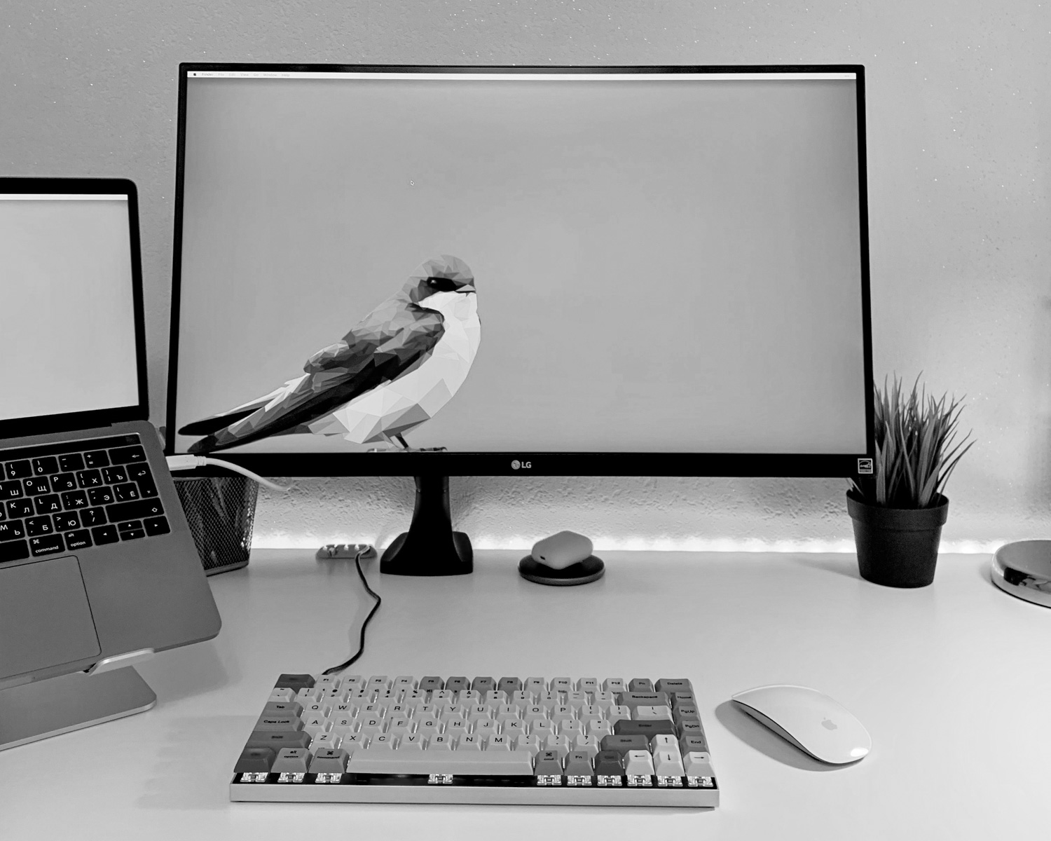 turned-on monitor