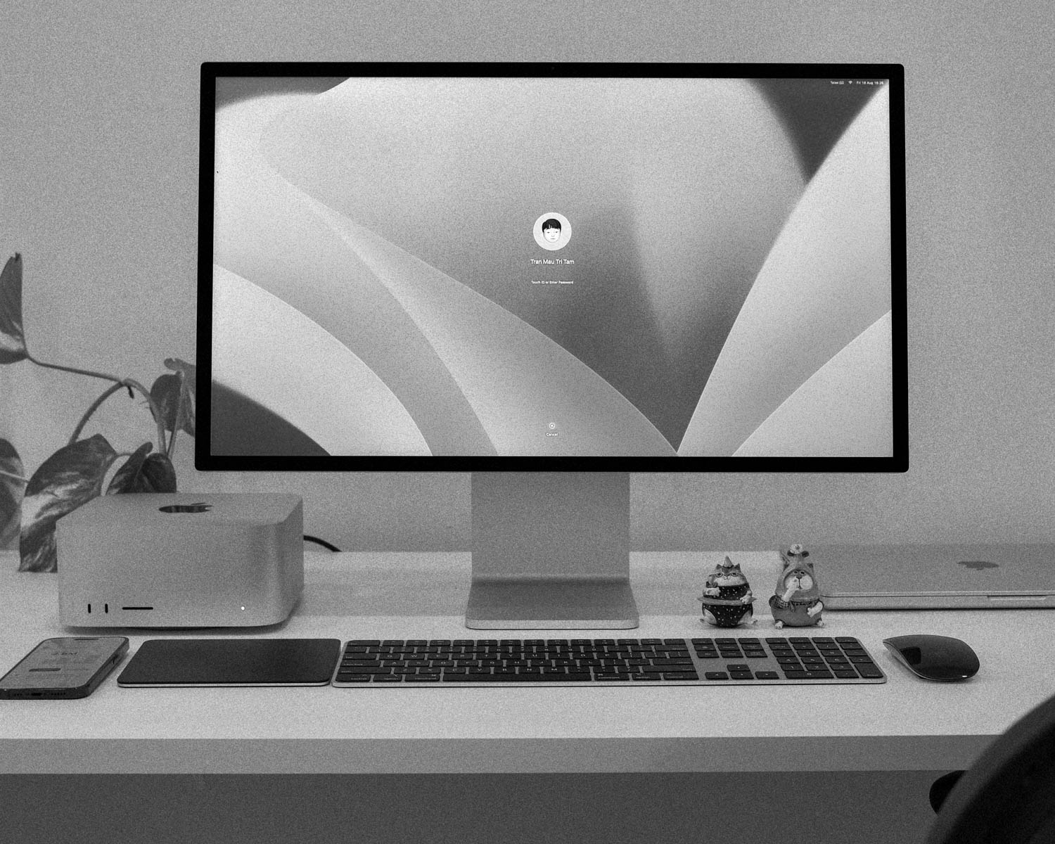 a desktop computer sitting on top of a white desk
