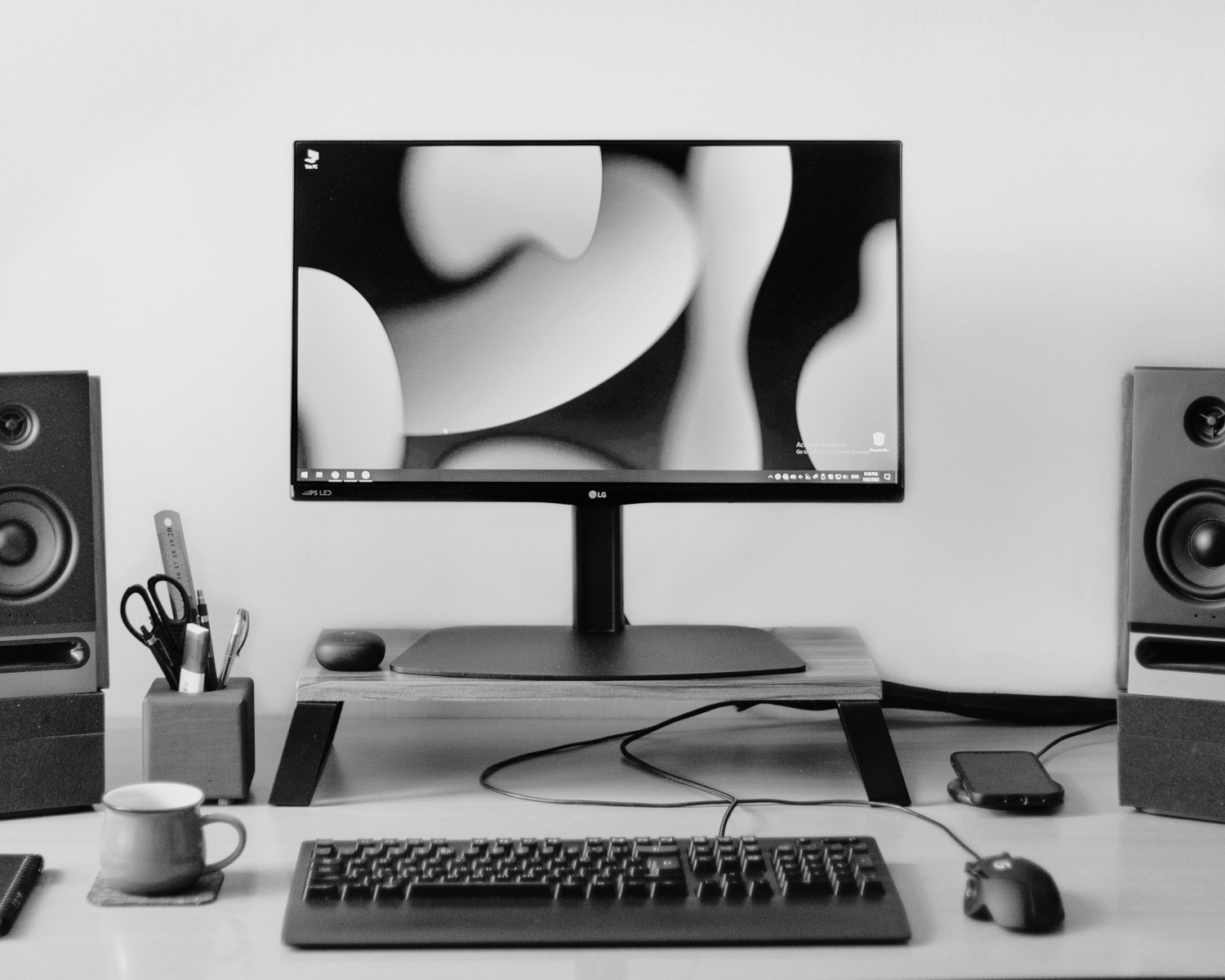 a computer on a desk