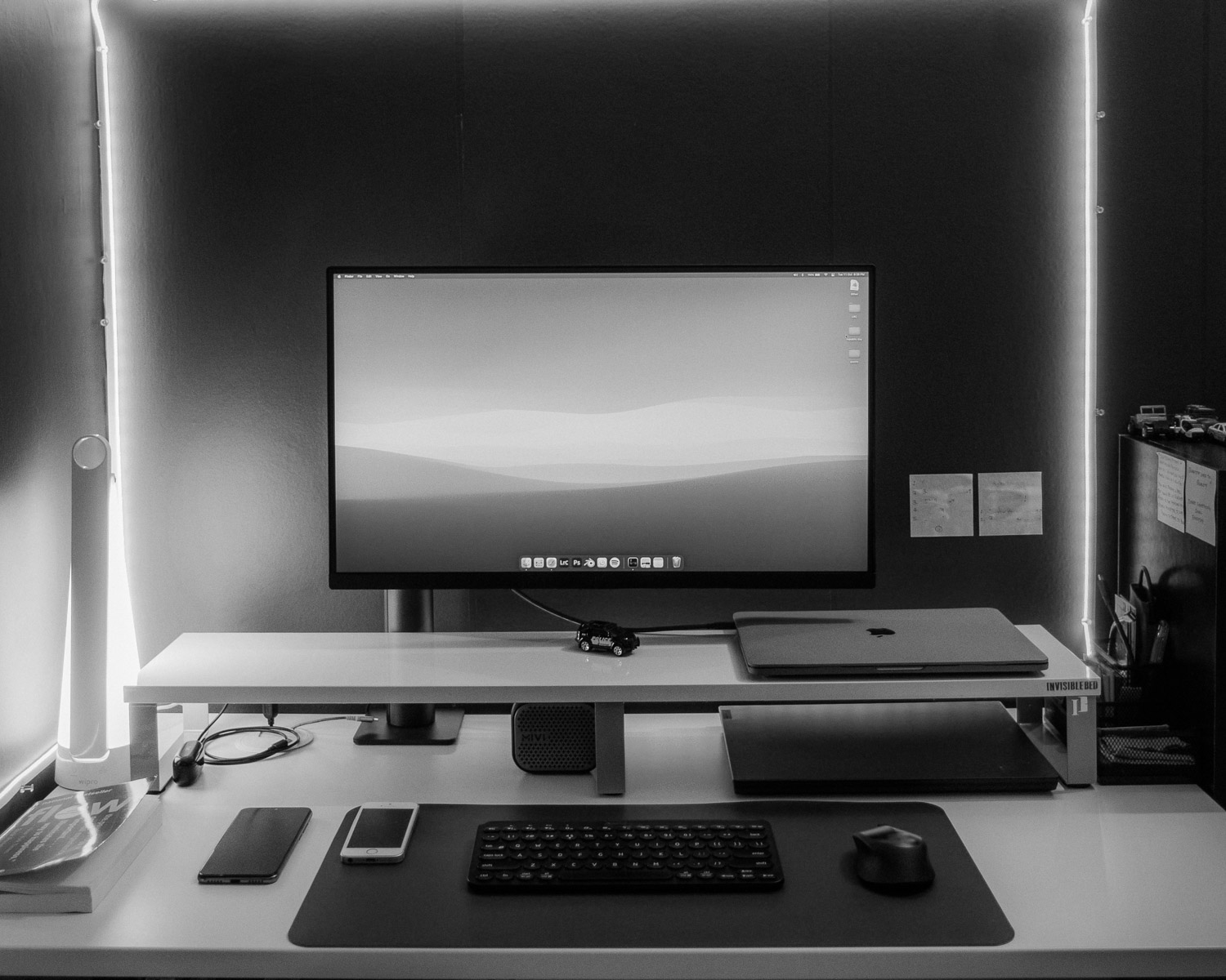 a computer on a desk