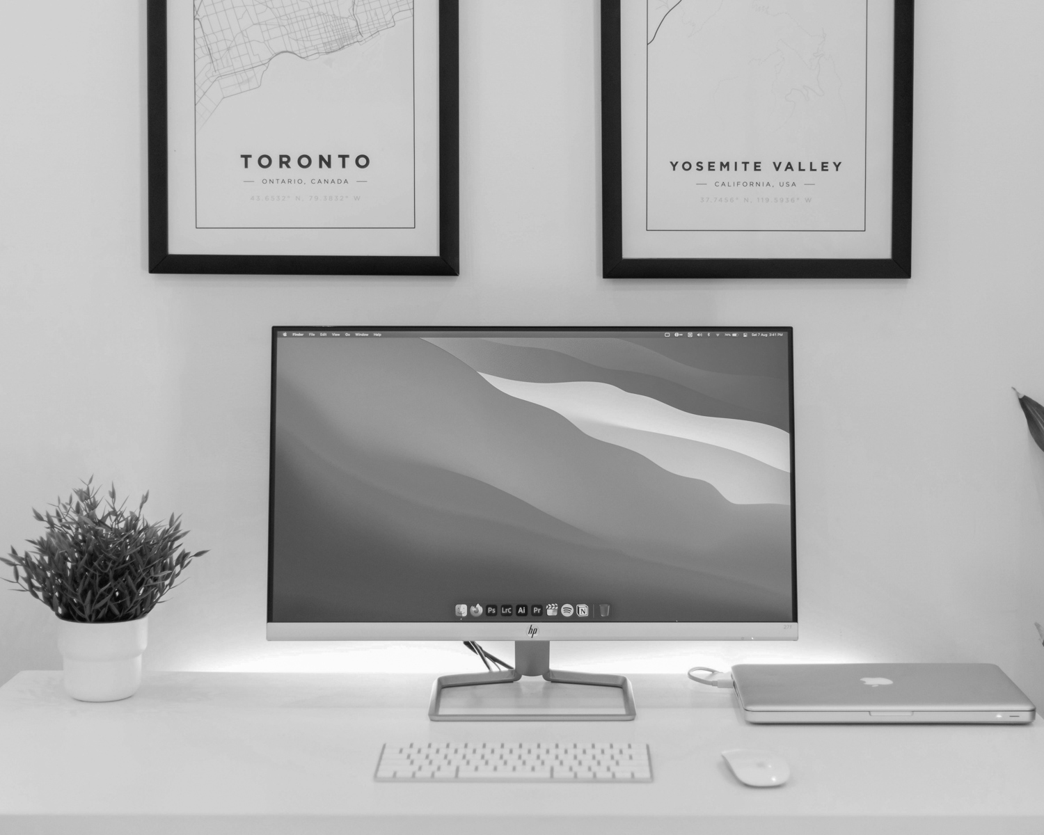 black flat screen computer monitor