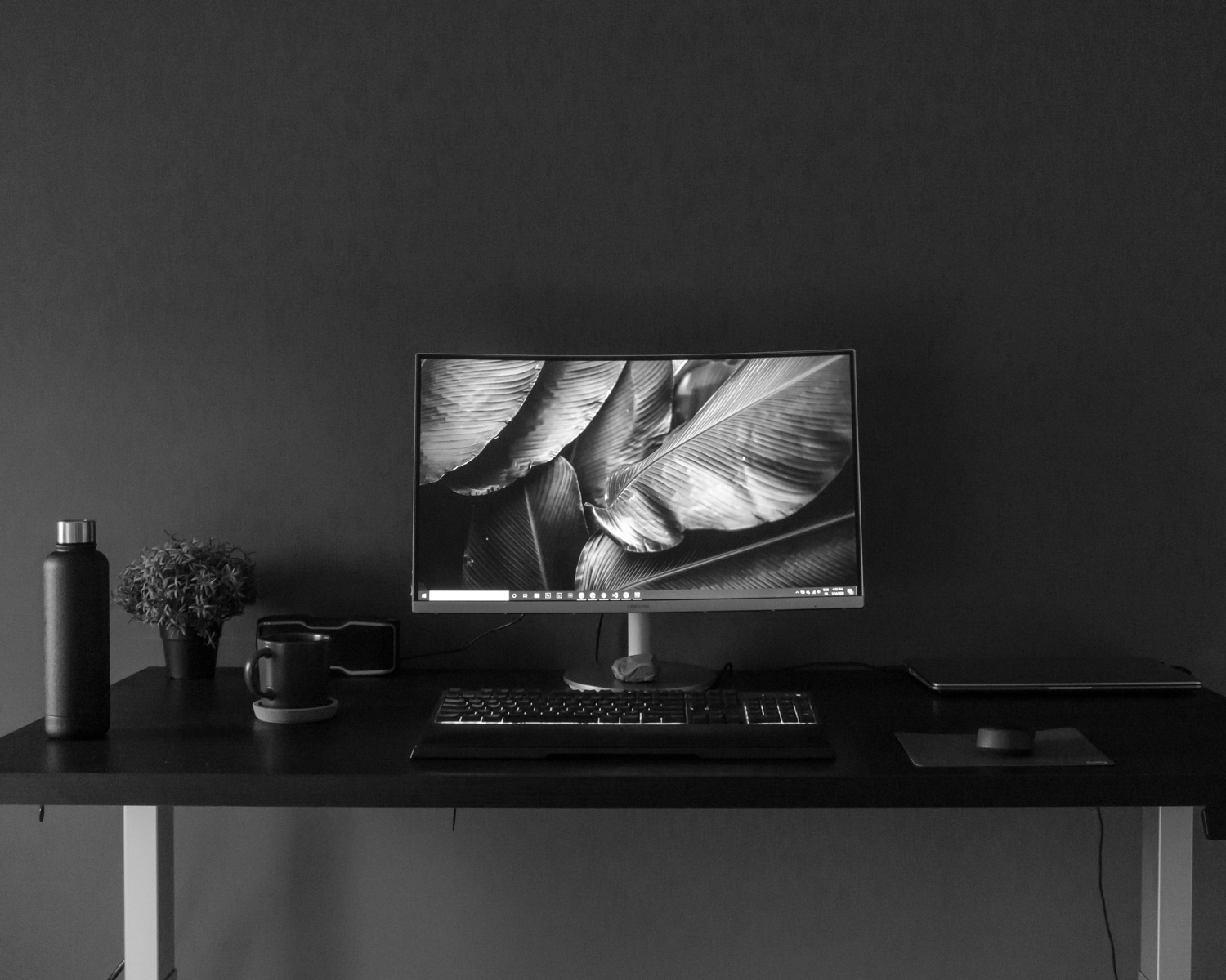 black flat screen tv turned off