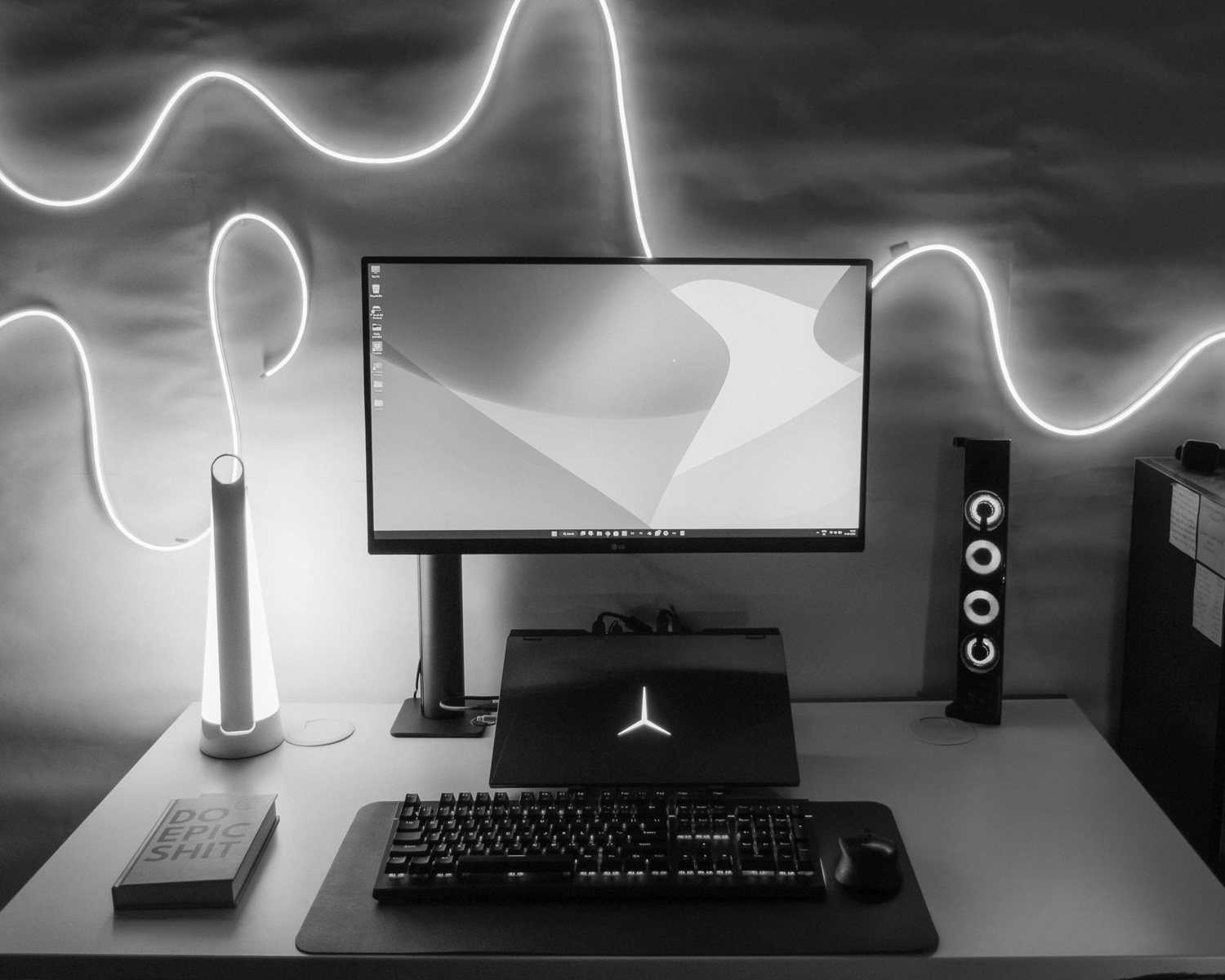 a desktop computer sitting on top of a desk