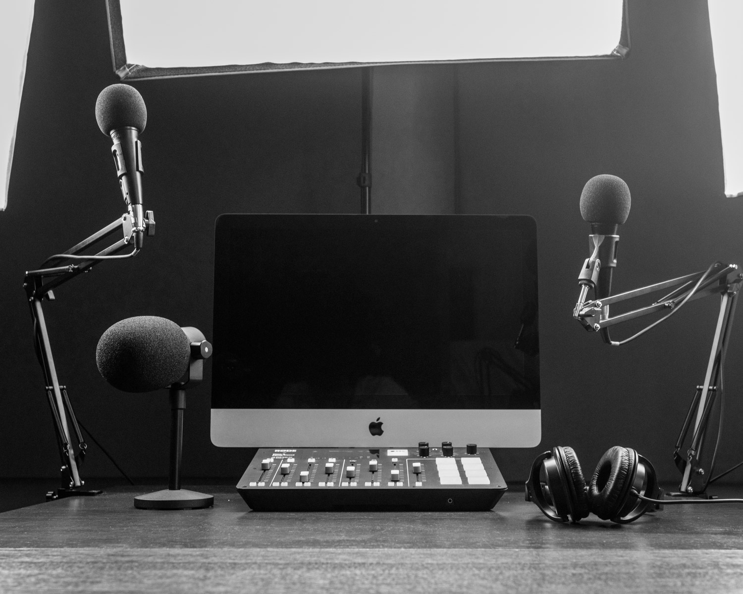 a computer on a desk