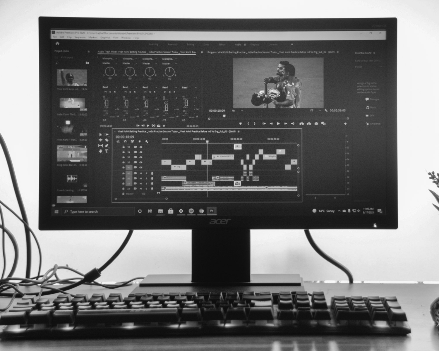 black flat screen computer monitor