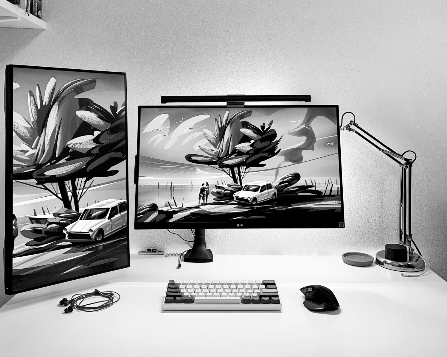 black flat screen computer monitor beside black computer keyboard and computer mouse
