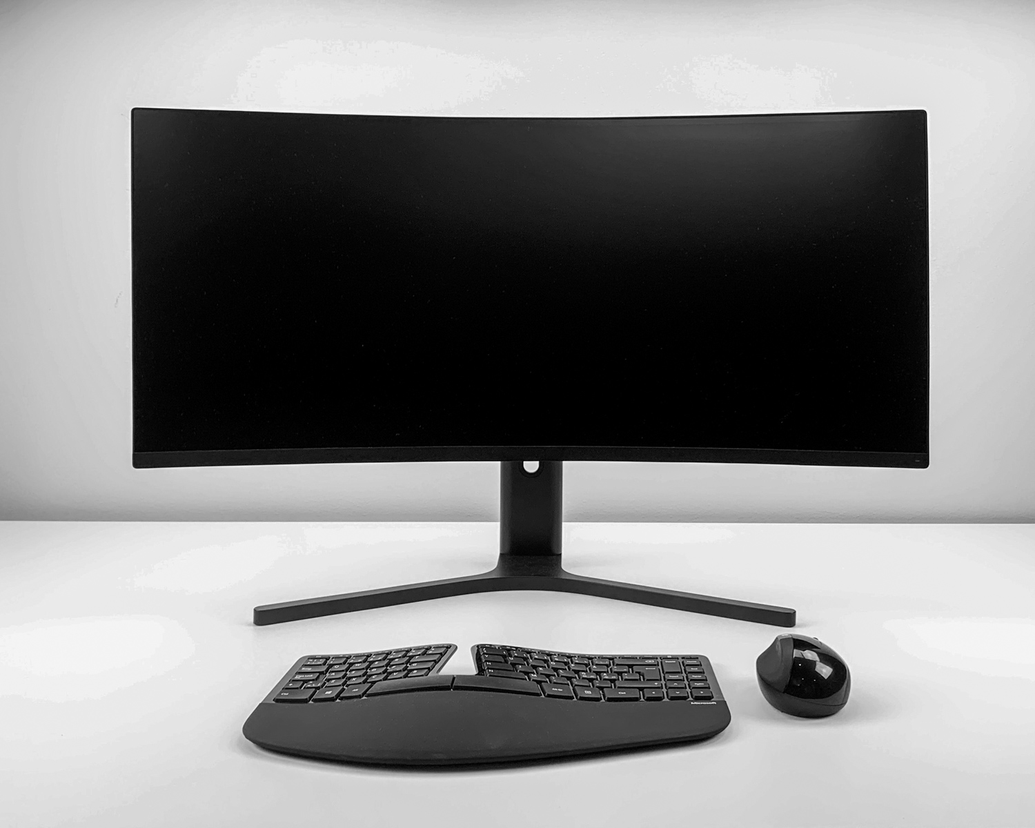 a computer monitor and keyboard