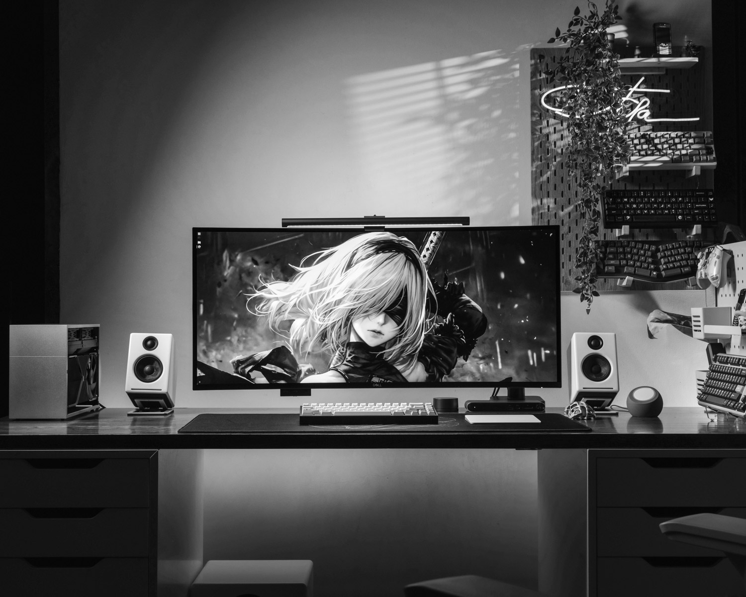A desktop computer sitting on top of a desk