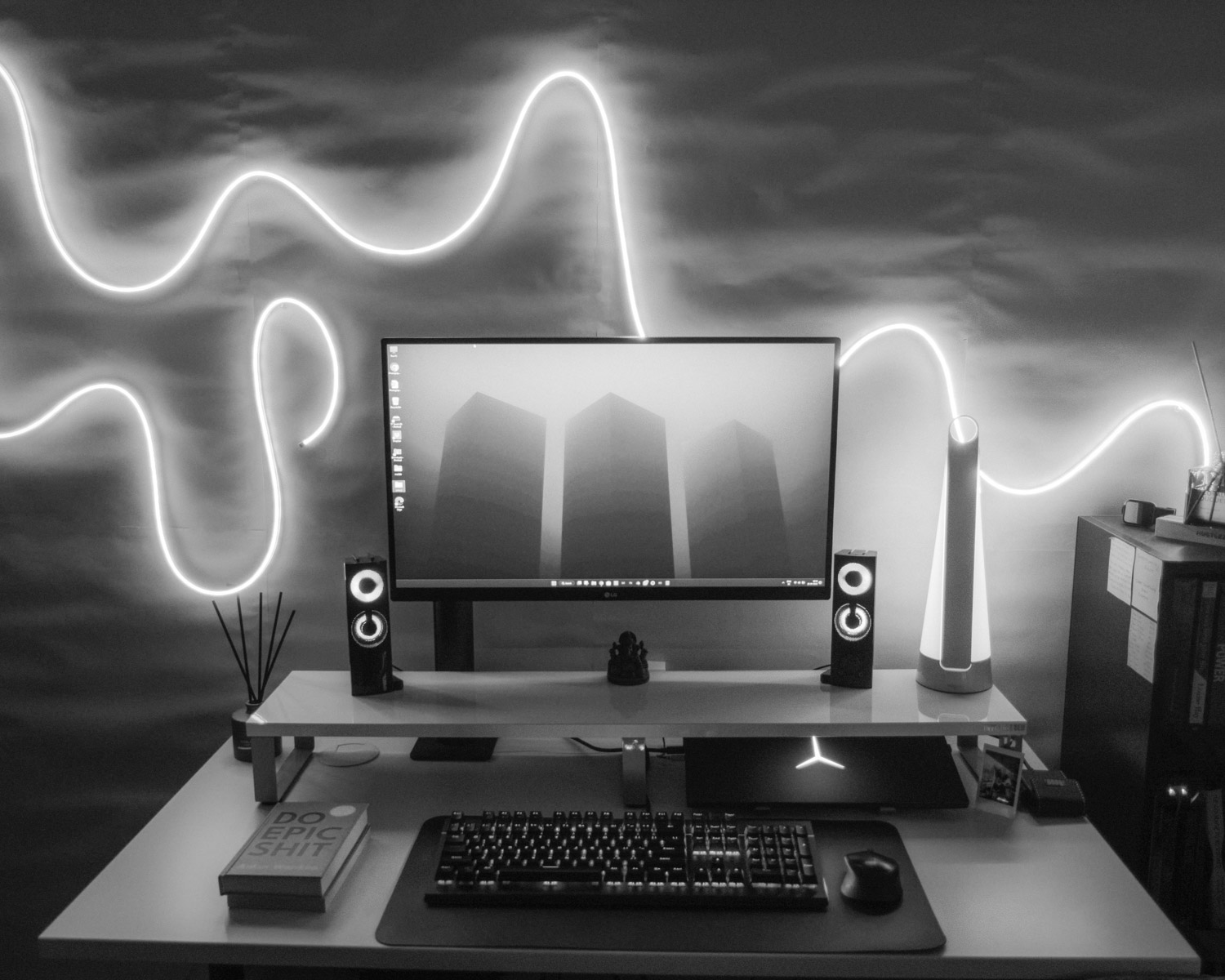 a desktop computer sitting on top of a desk